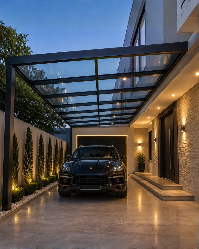 Telhado de vidro para garagem